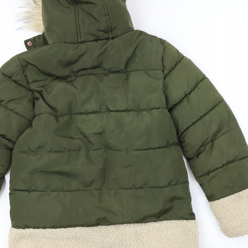 On Me Girls Green   Parka Coat Size 9-10 Years