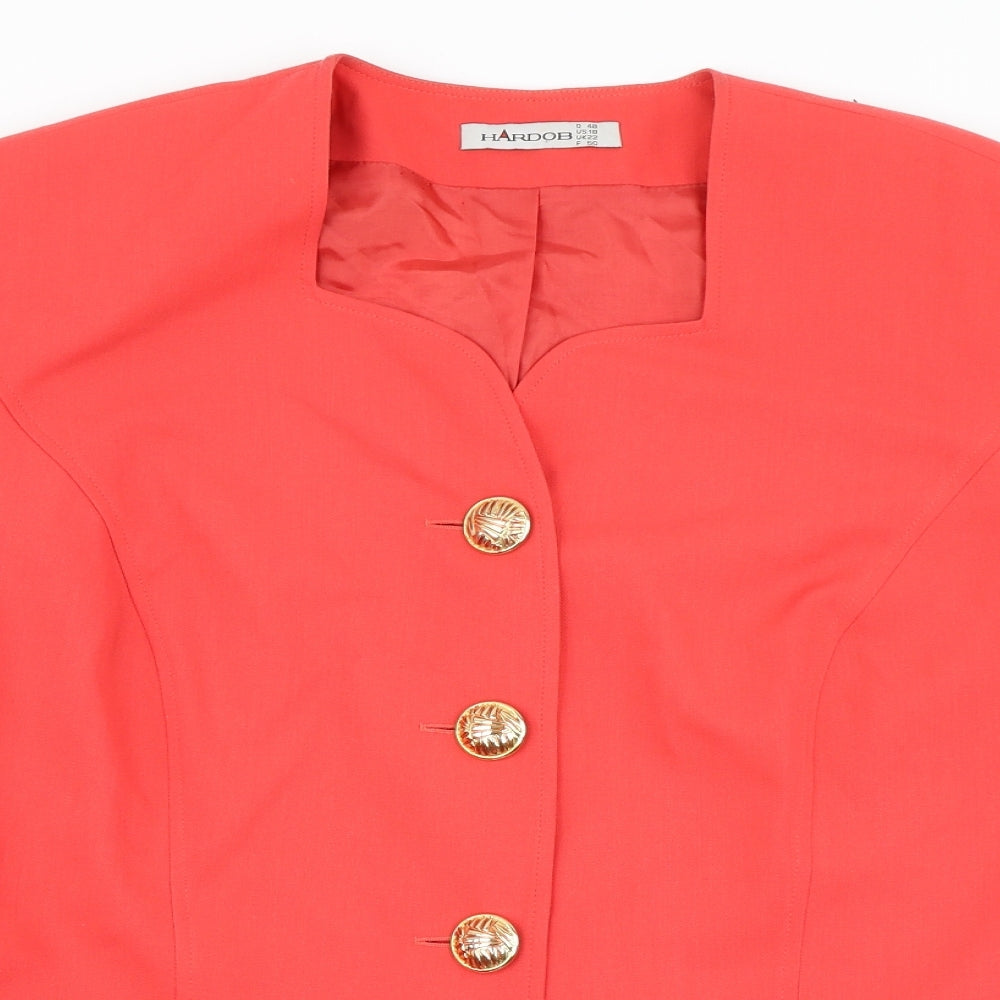 Hardob Womens Orange   Jacket Blazer Size 18