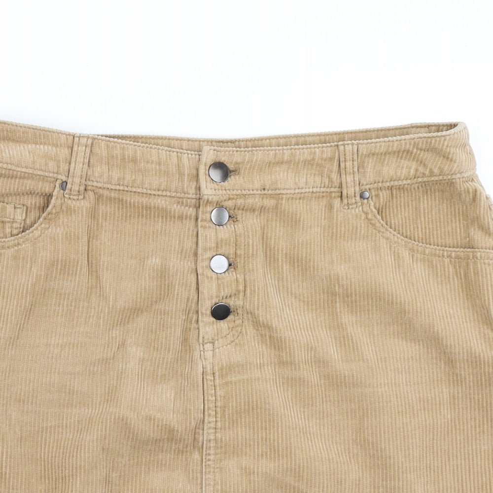 TU Womens Brown  Corduroy A-Line Skirt Size 12