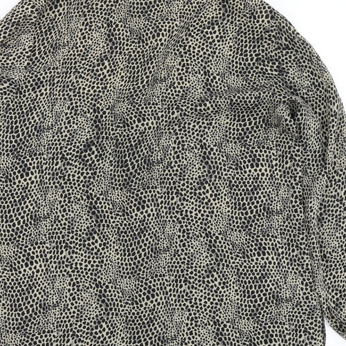 Bonmarché Womens Black Animal Print  Basic Blouse Size 12