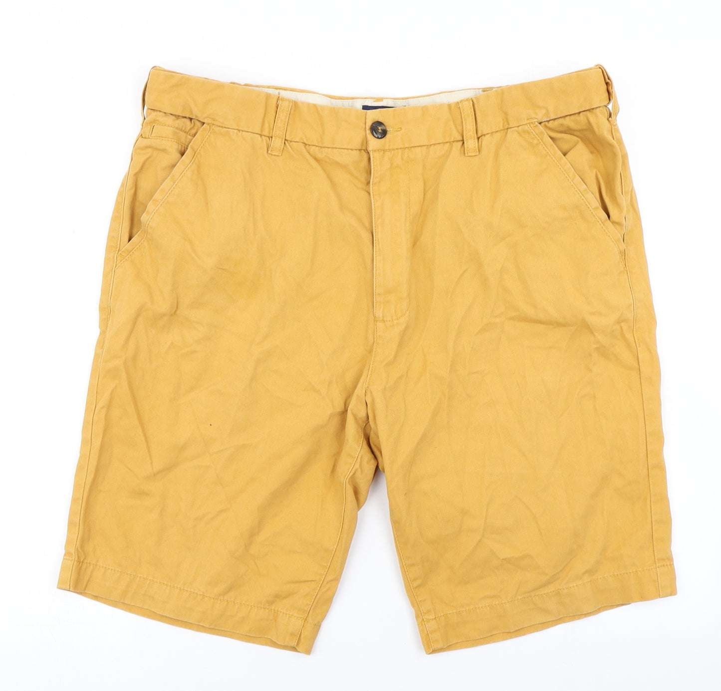Lincoln Mens Yellow   Chino Shorts Size 36 in