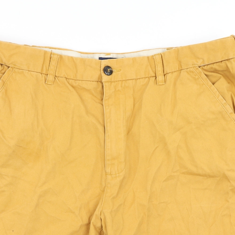 Lincoln Mens Yellow   Chino Shorts Size 36 in