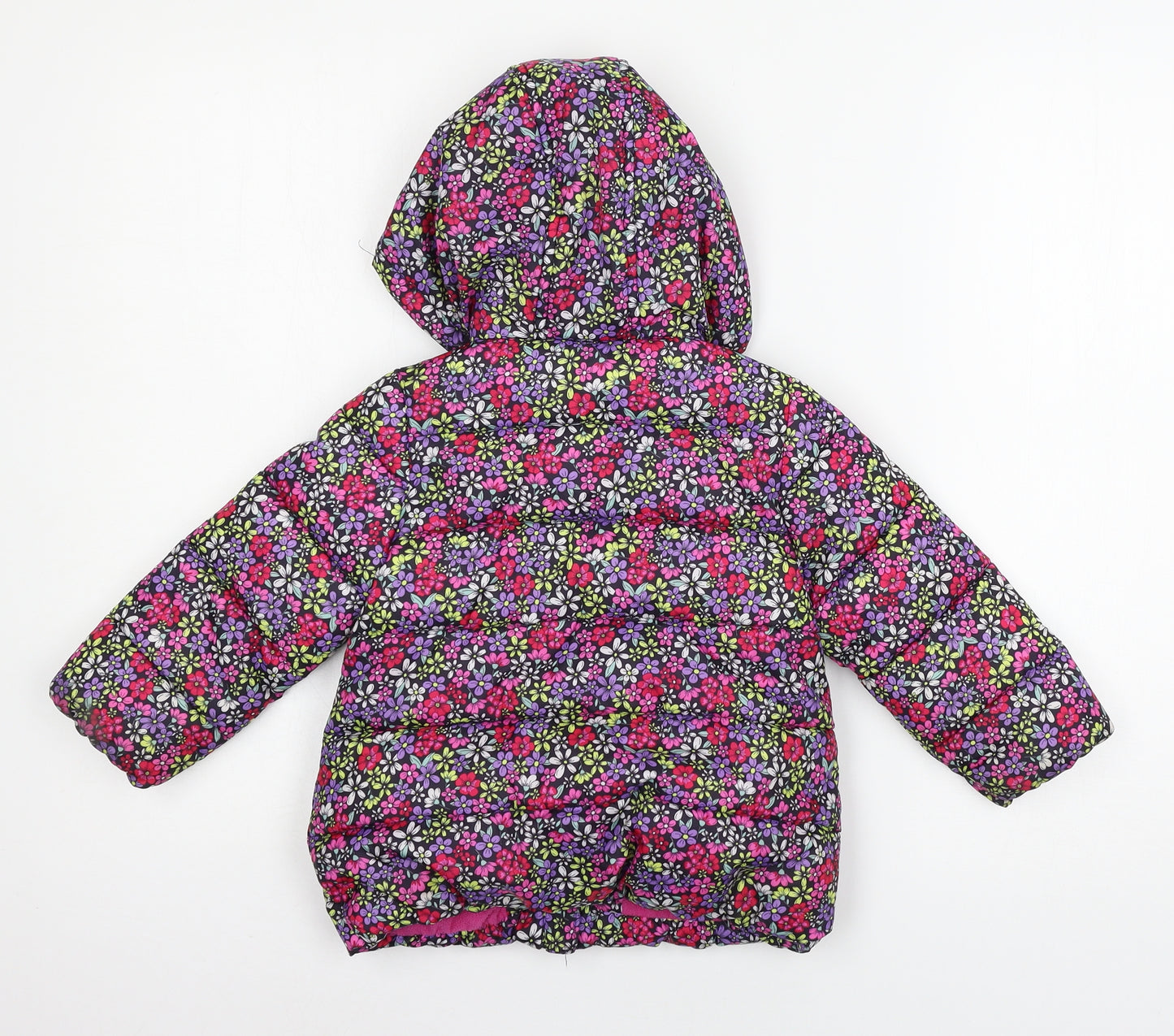 Matalan Girls Pink Floral  Puffer Jacket Jacket Size 2-3 Years