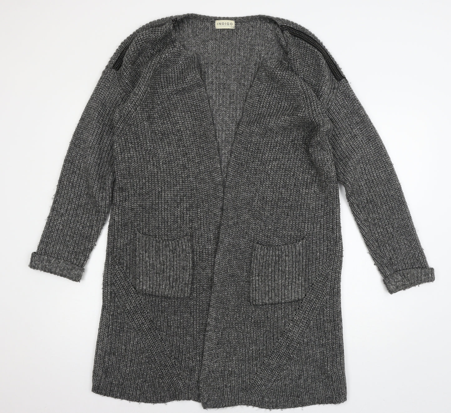 Marks and Spencer Womens Grey  Knit Cardigan Jumper Size 14