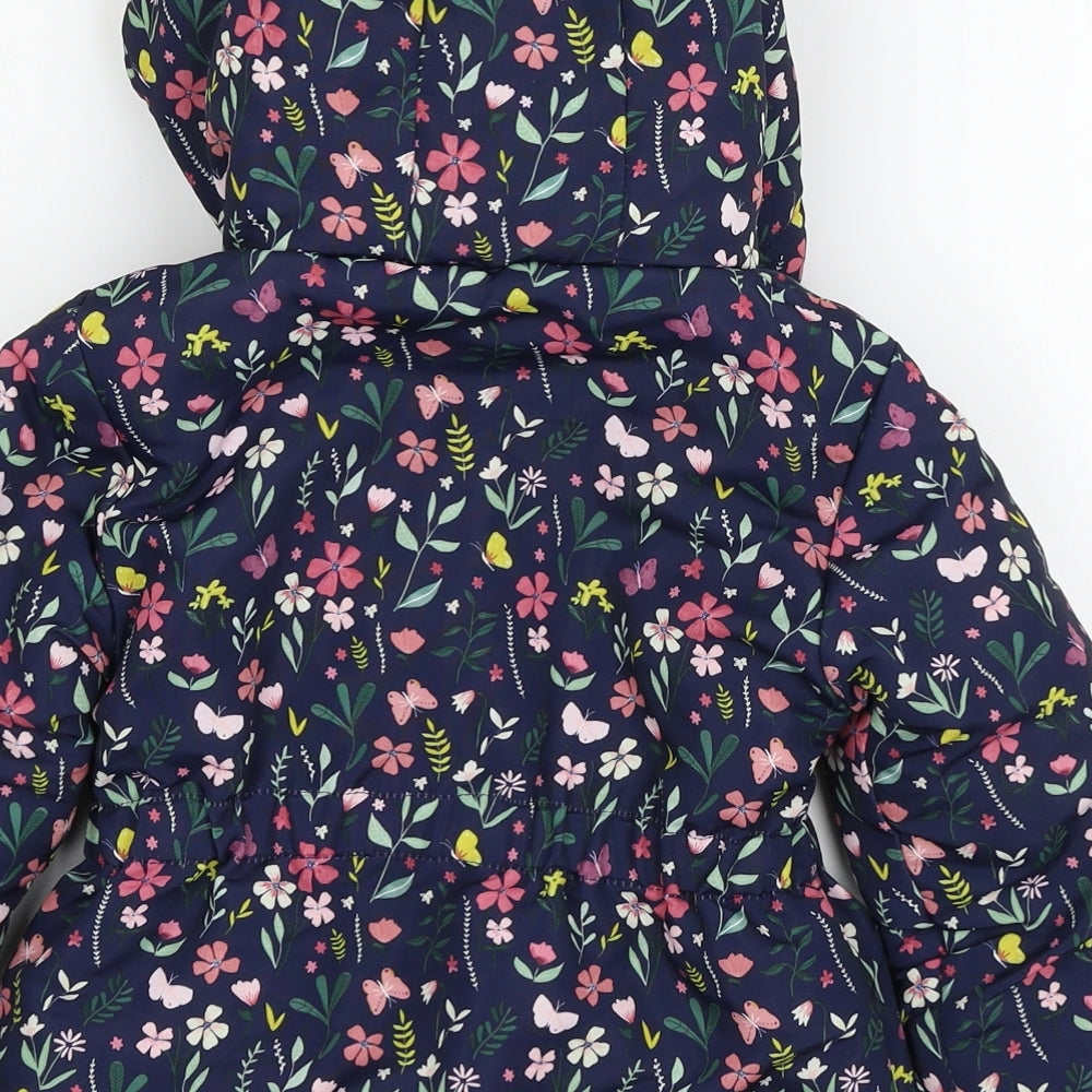 Primark Girls Blue Floral  Jacket  Size 2-3 Years