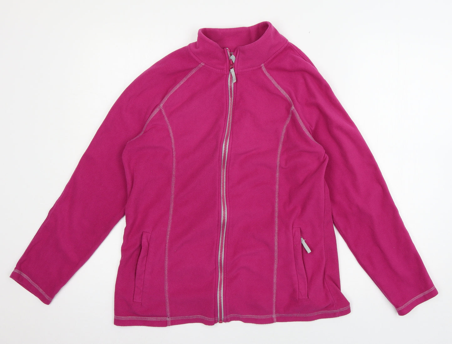 Crane Womens Pink Floral Fleece Jacket  Size 12