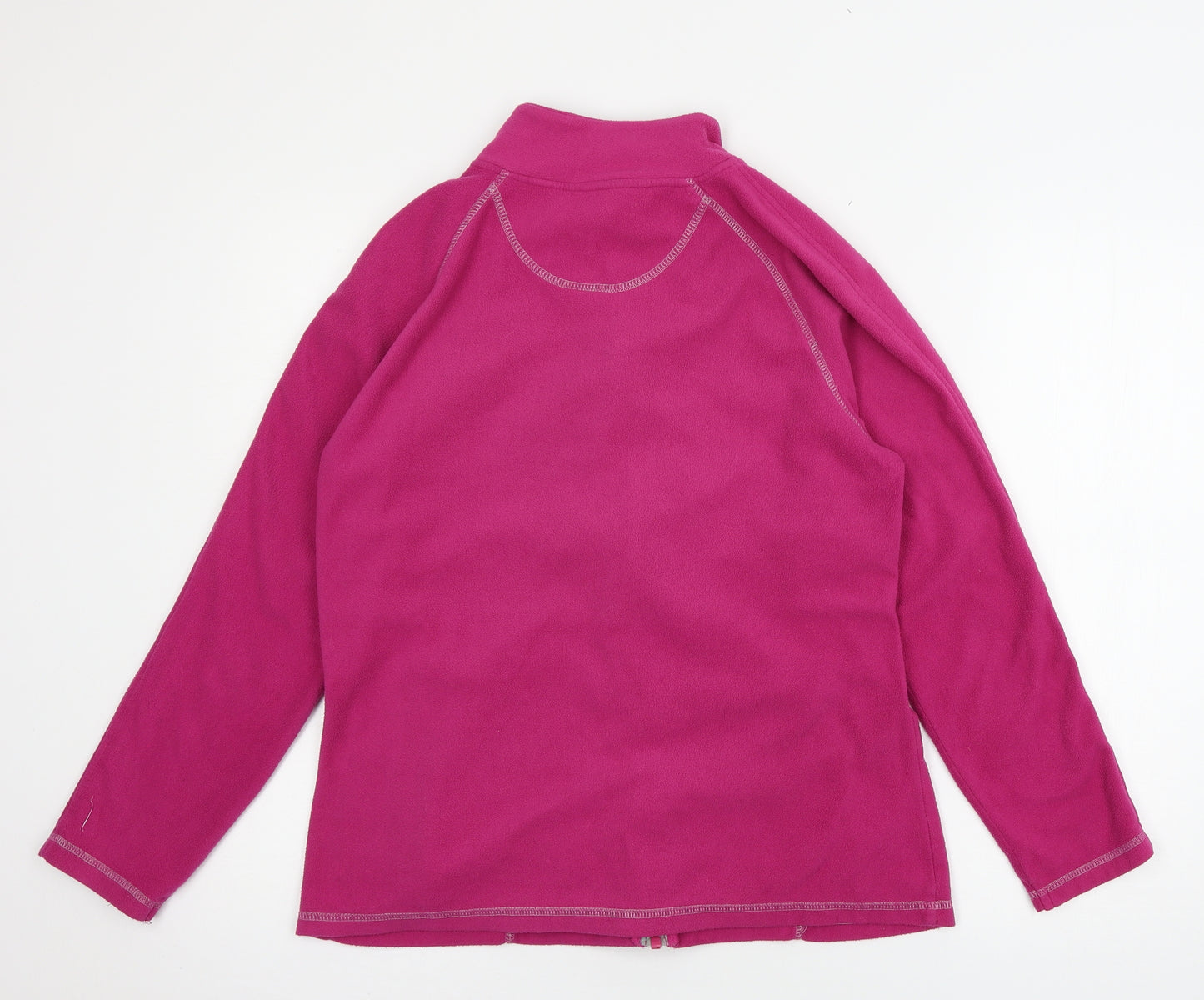 Crane Womens Pink Floral Fleece Jacket  Size 12