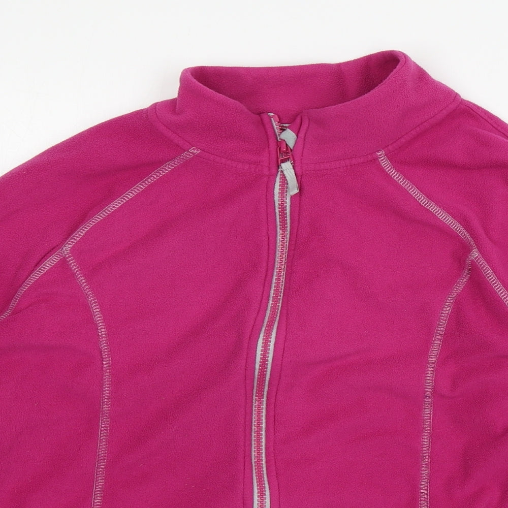 Crane Womens Pink Floral Fleece Jacket  Size 12