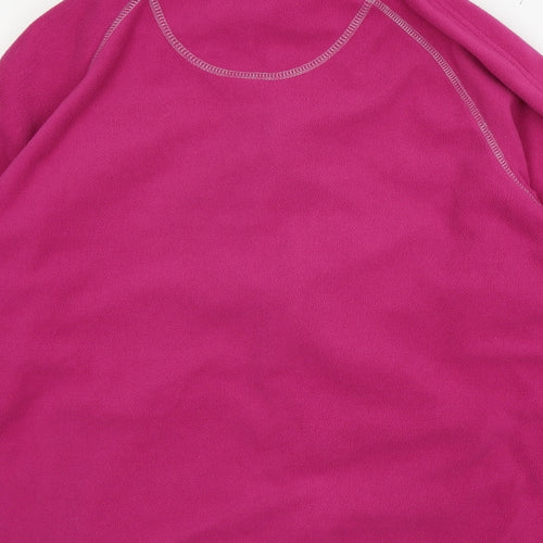 Crane Womens Pink Floral Fleece Jacket  Size 12