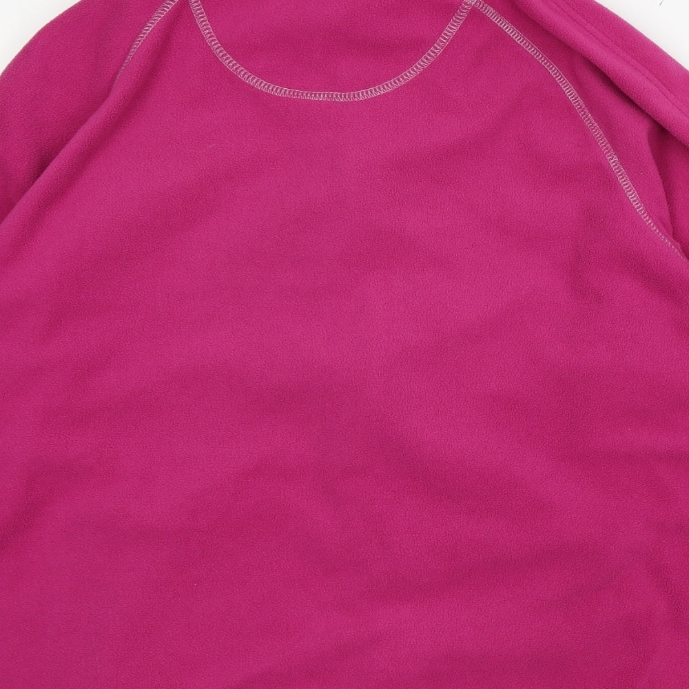 Crane Womens Pink Floral Fleece Jacket  Size 12