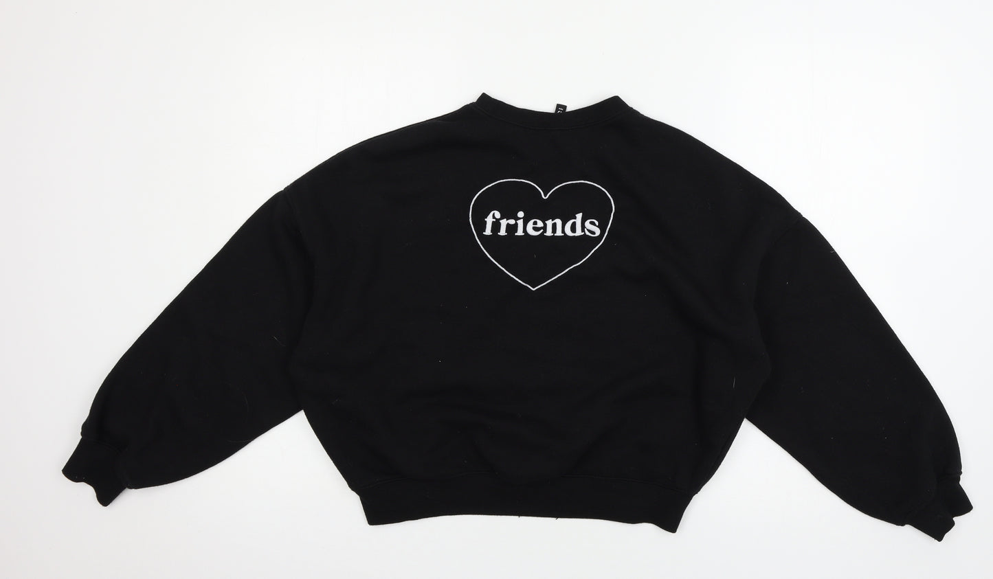H&M Womens Black  Jersey Pullover Sweatshirt Size XS