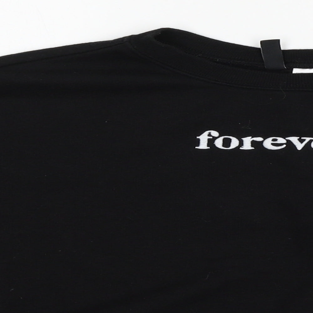 H&M Womens Black  Jersey Pullover Sweatshirt Size XS