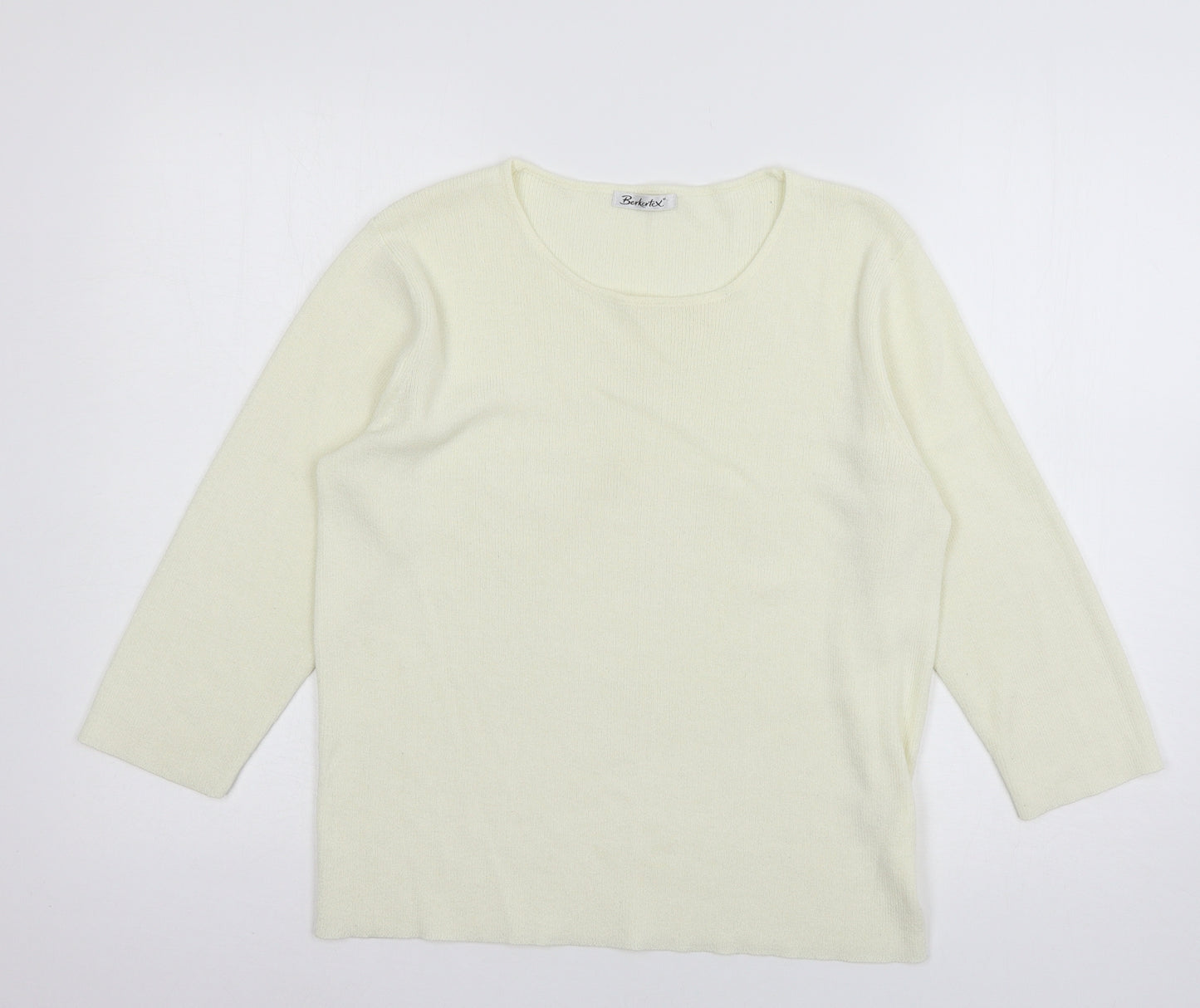 Berkertex Womens Ivory  Knit Pullover Jumper Size 14