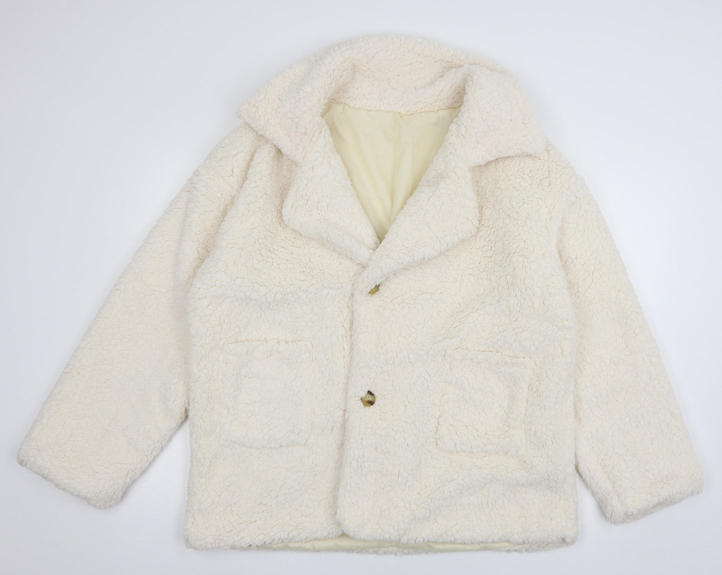 SheIn Womens Ivory   Pea Coat Coat Size L