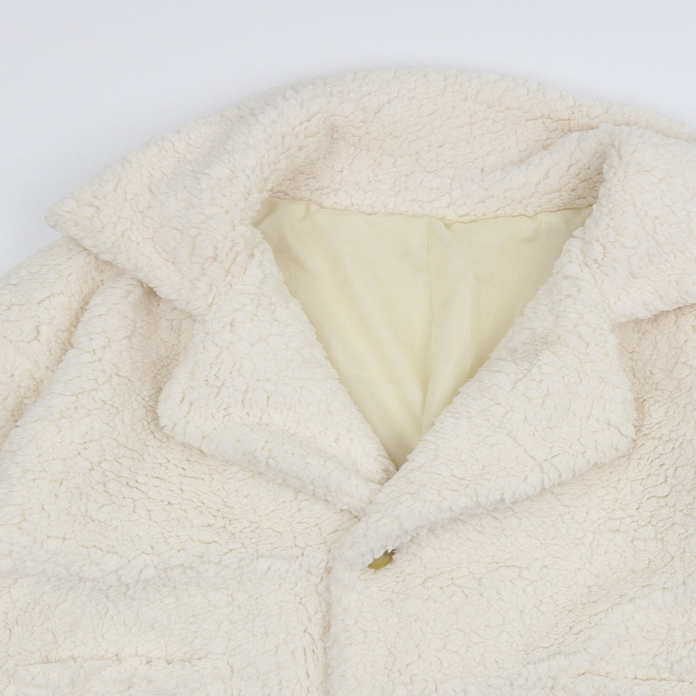 SheIn Womens Ivory   Pea Coat Coat Size L