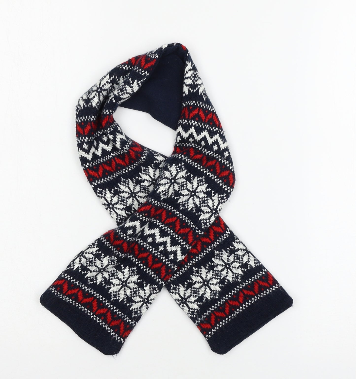 Primark Boys Blue Geometric Fleece Rectangle Scarf Scarf One Size