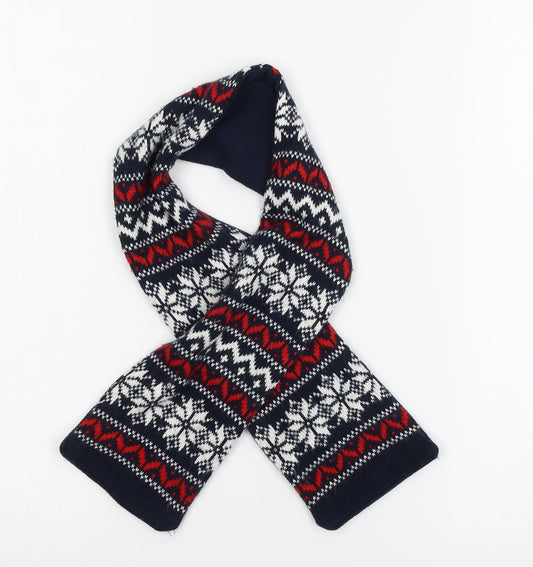 Primark Boys Blue Geometric Fleece Rectangle Scarf Scarf One Size