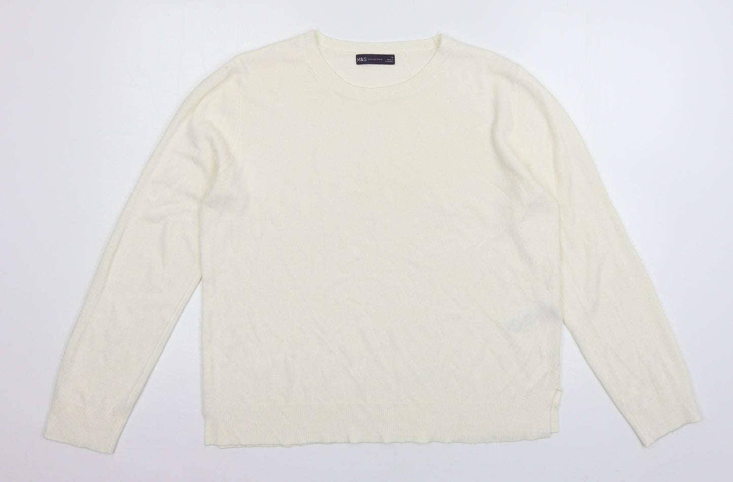 Marks and Spencer Womens Ivory  Knit Pullover Jumper Size 16