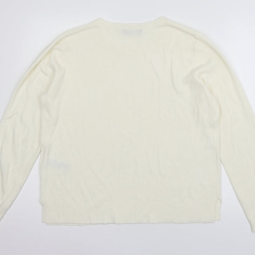 Marks and Spencer Womens Ivory  Knit Pullover Jumper Size 16