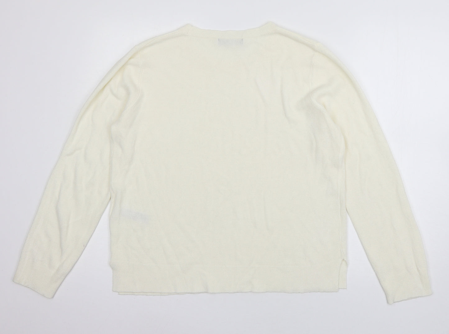 Marks and Spencer Womens Ivory  Knit Pullover Jumper Size 16