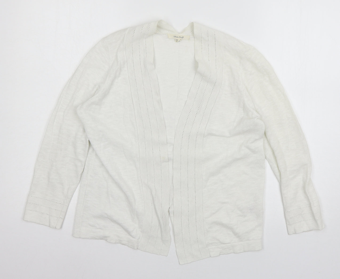 White Stuff Womens White  Knit Cardigan Jumper Size 8
