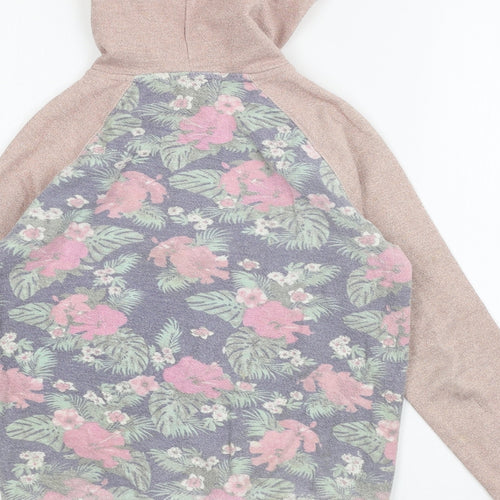 Le Temps des Cerises Girls Pink Floral Jersey Full Zip Hoodie Size 12 Years  - Cool to be wild