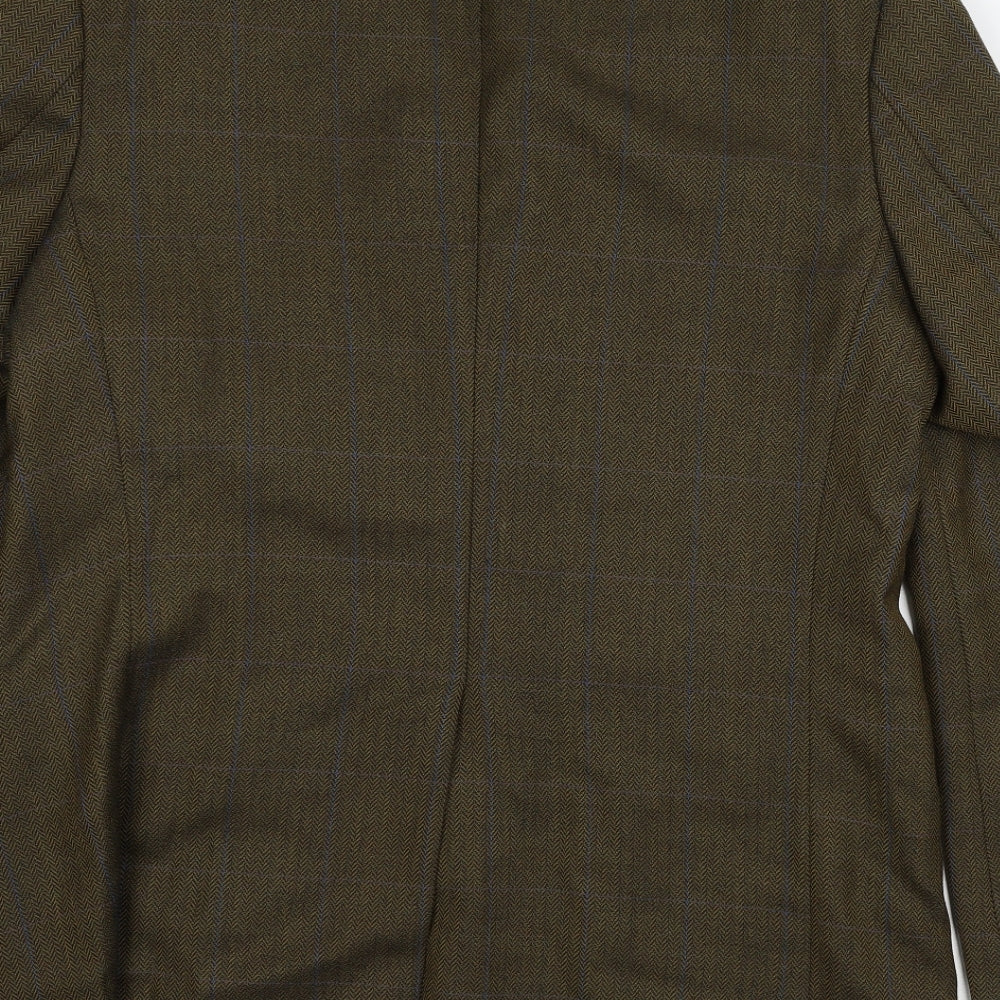St Michael Mens Brown Herringbone  Jacket Blazer Size L