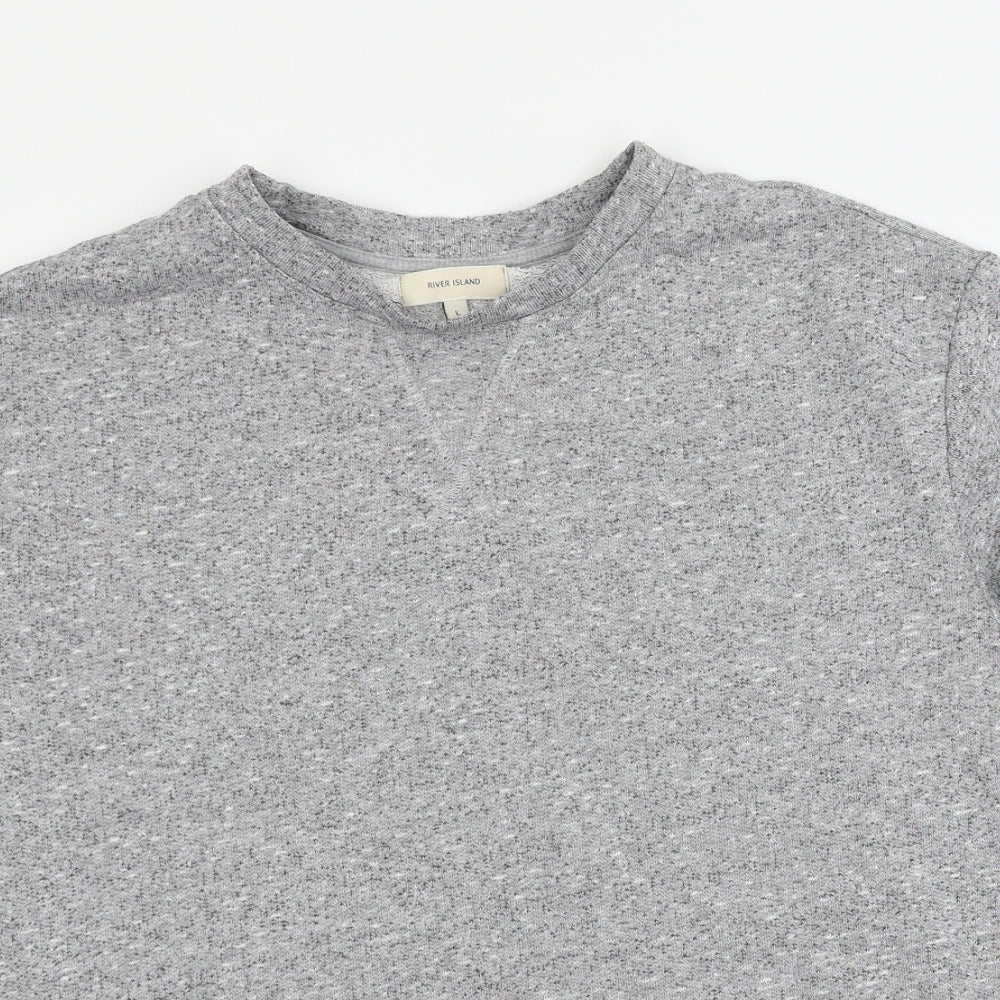 River Island Womens Grey  Jersey Pullover Sweatshirt Size L