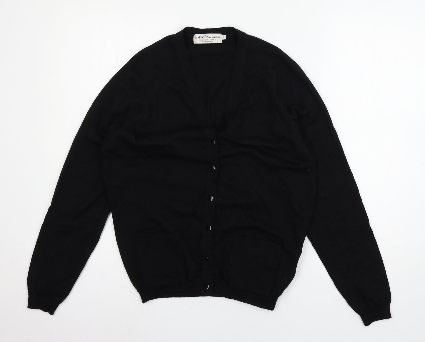 EWM Womens Black  Knit Cardigan Jumper Size S