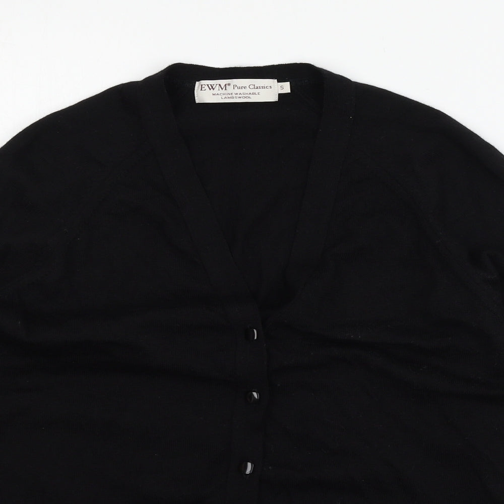 EWM Womens Black  Knit Cardigan Jumper Size S
