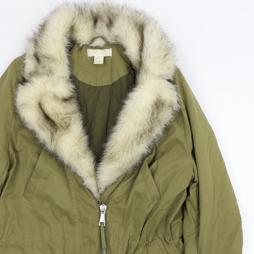 H&M Womens Green   Parka Coat Size 4