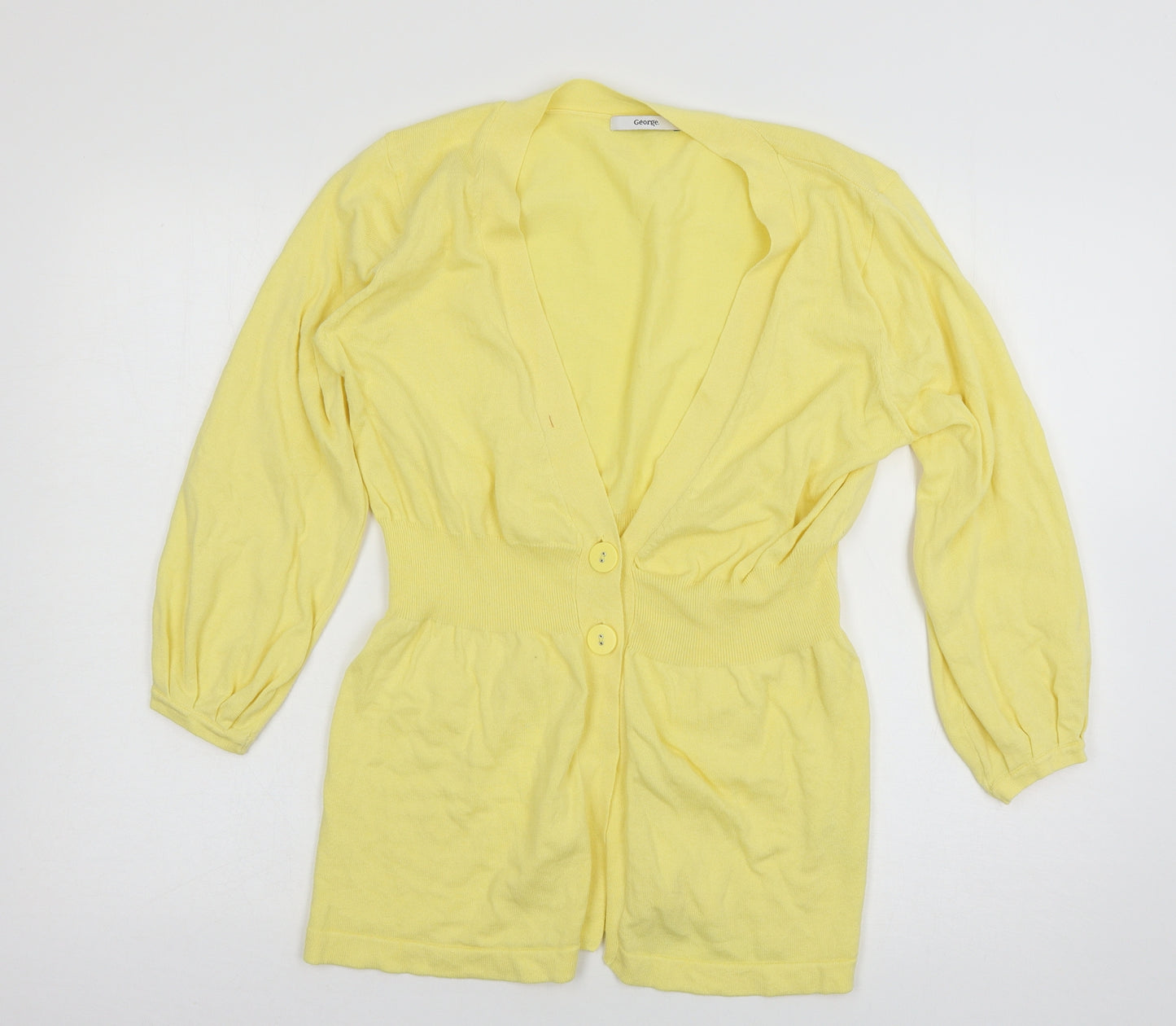 George Womens Yellow  Knit Cardigan Jumper Size 12