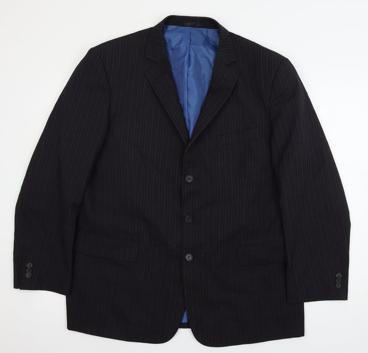 Taylor & Wright Mens Black Striped  Jacket Suit Jacket Size XL