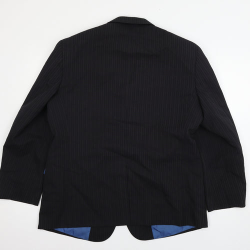 Taylor & Wright Mens Black Striped  Jacket Suit Jacket Size XL