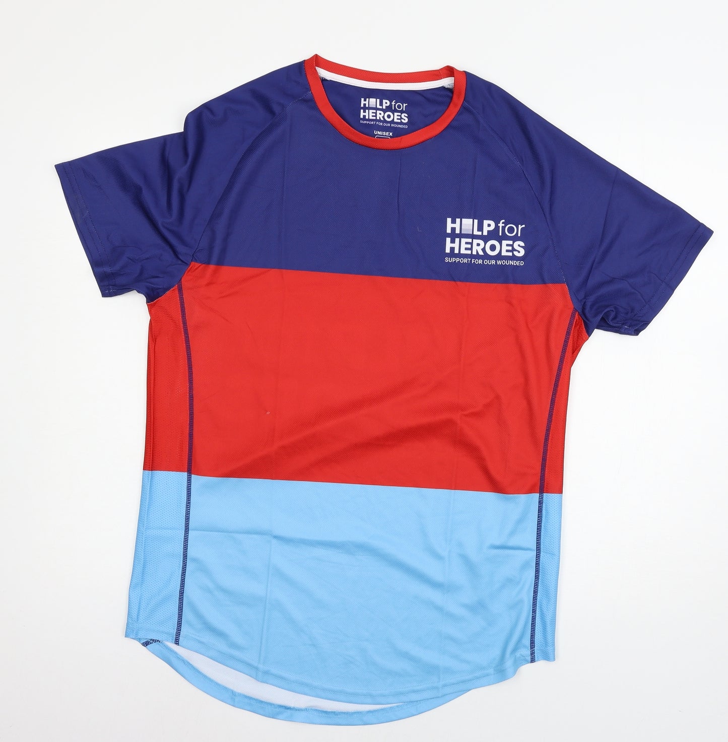 Help for heros Mens Multicoloured Striped Jersey  T-Shirt Size L