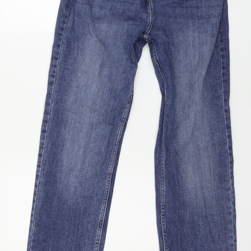Marks and Spencer Womens Blue  Denim Straight Jeans Size 14 L29 in