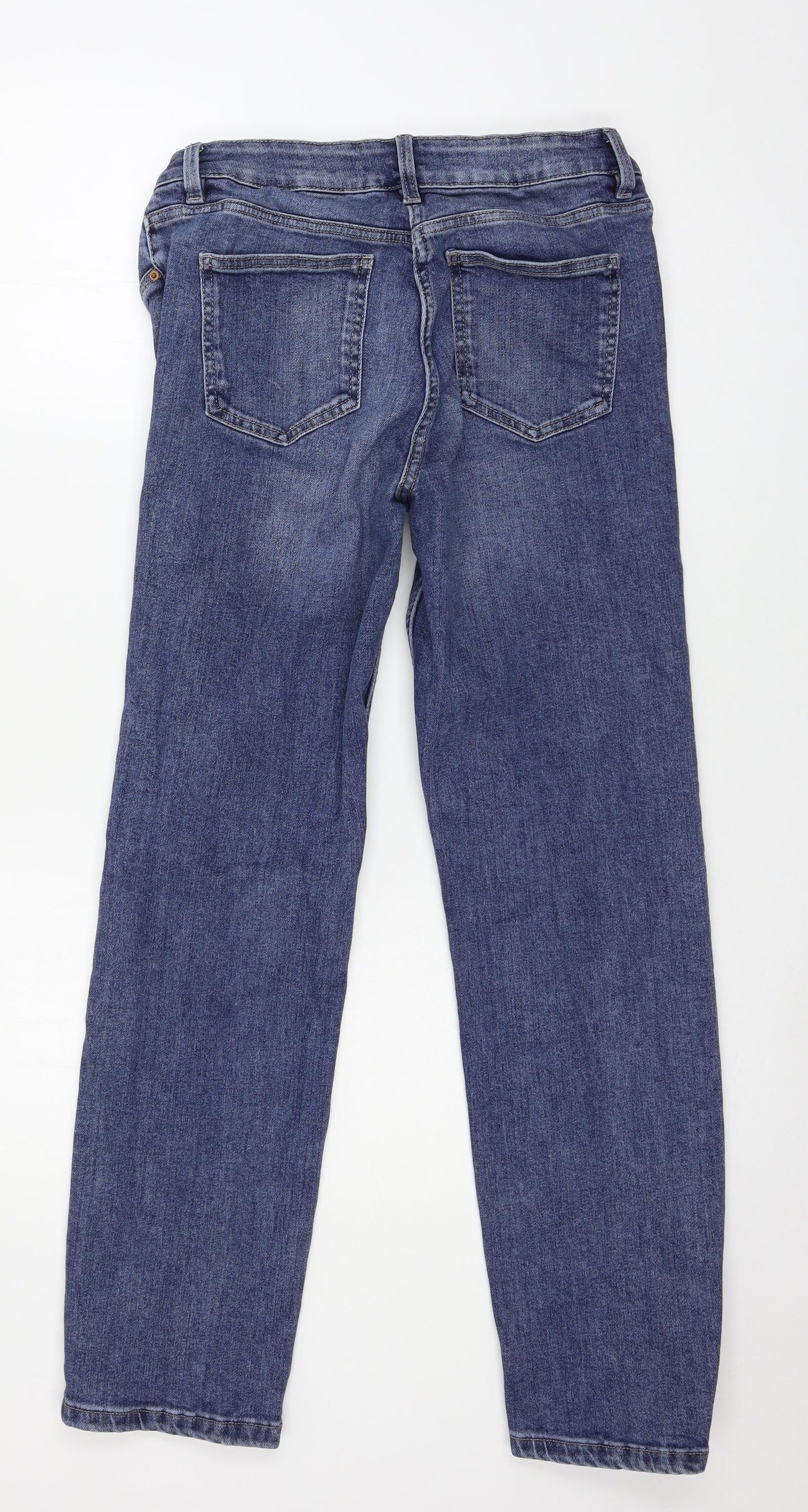 Marks and Spencer Womens Blue  Denim Straight Jeans Size 14 L29 in