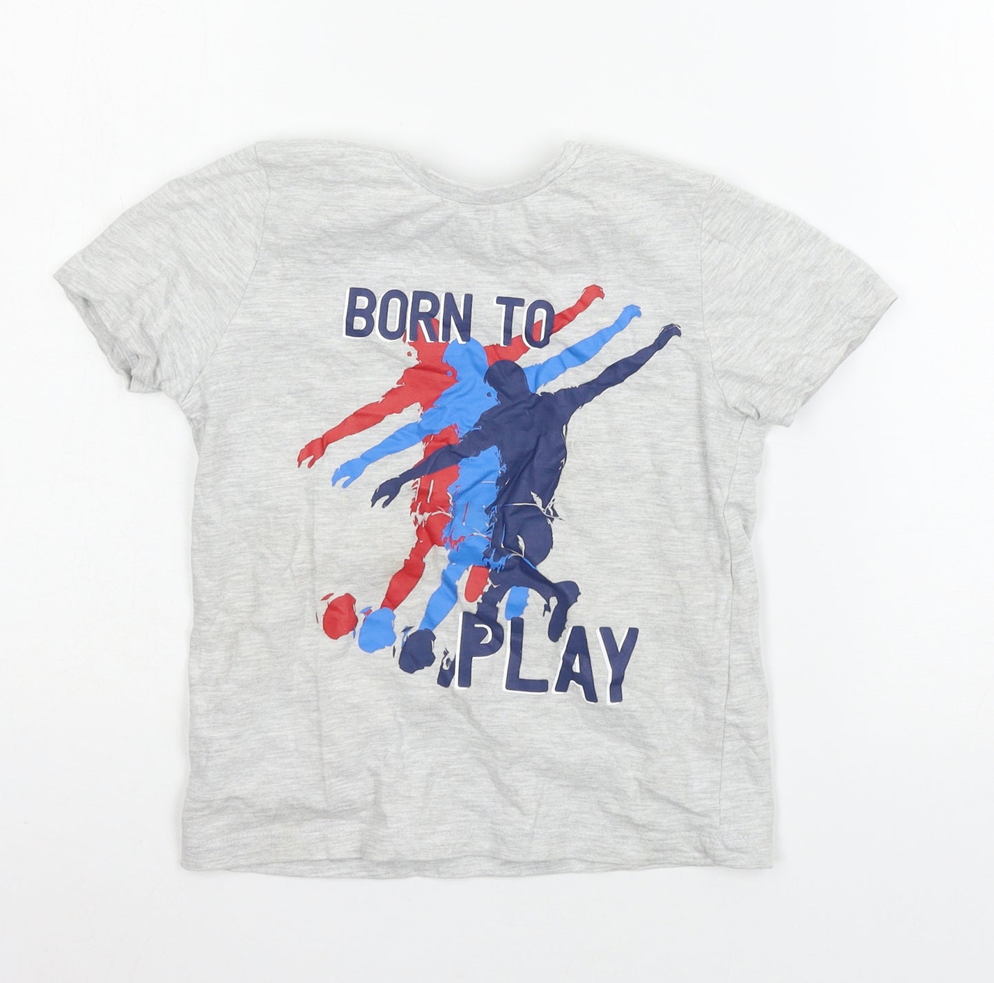 PEP & CO Boys Grey  Jersey Basic T-Shirt Size 5-6 Years  - Born to play