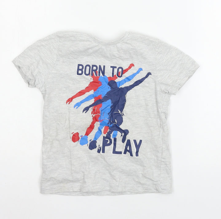 PEP & CO Boys Grey  Jersey Basic T-Shirt Size 5-6 Years  - Born to play
