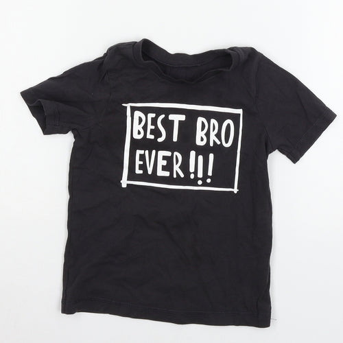 George Boys Black  Jersey Basic T-Shirt Size 3-4 Years  - Best Bro Ever
