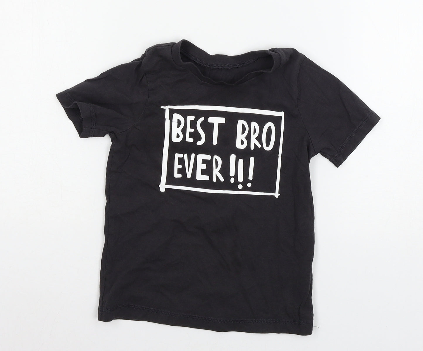 George Boys Black  Jersey Basic T-Shirt Size 3-4 Years  - Best Bro Ever