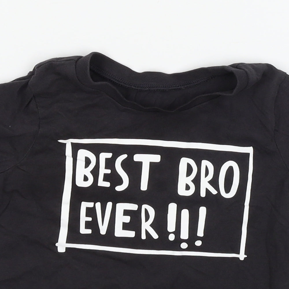 George Boys Black  Jersey Basic T-Shirt Size 3-4 Years  - Best Bro Ever
