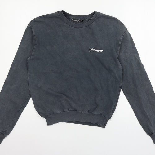 Boohoo Womens Grey  Jersey Pullover Sweatshirt Size 6  - L'Amore