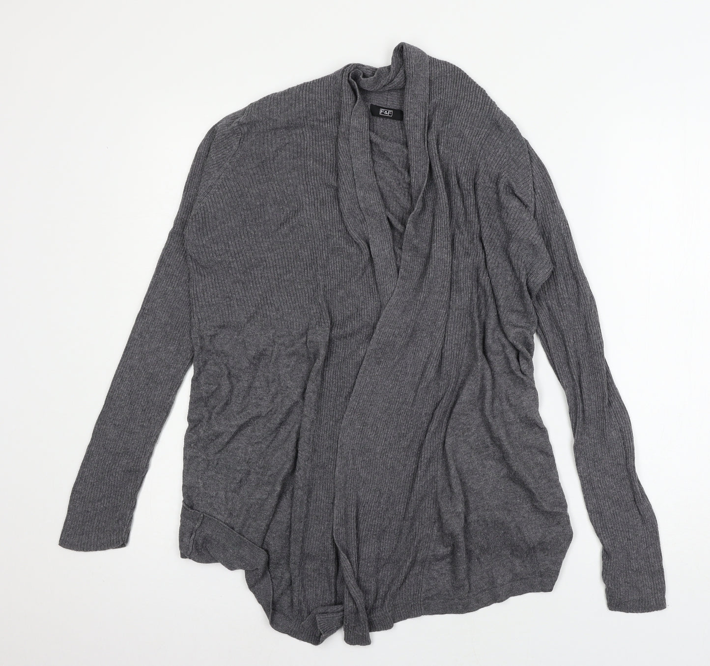 F&F Womens Grey  Knit Cardigan Jumper Size 14