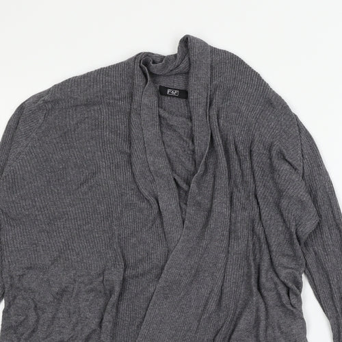 F&F Womens Grey  Knit Cardigan Jumper Size 14