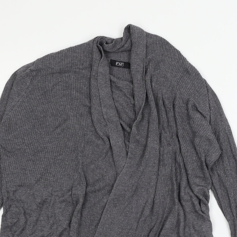 F&F Womens Grey  Knit Cardigan Jumper Size 14