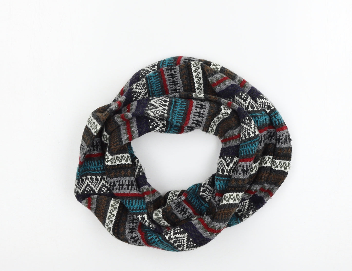 Preworn Mens Multicoloured Geometric Knit Rectangle Scarf Scarf One Size