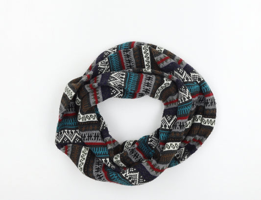Preworn Mens Multicoloured Geometric Knit Rectangle Scarf Scarf One Size