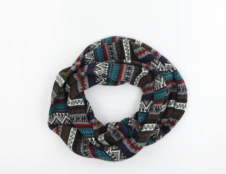 Preworn Mens Multicoloured Geometric Knit Rectangle Scarf Scarf One Size