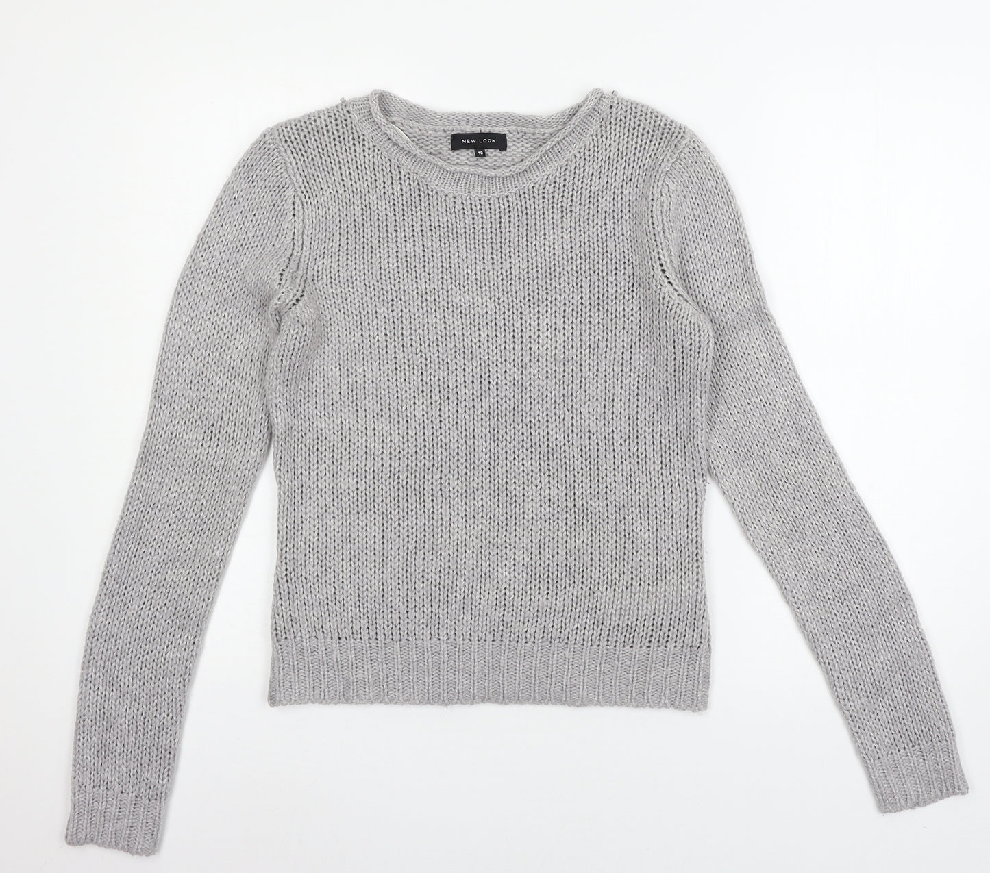 New Look Womens Grey  Knit Pullover Jumper Size 10